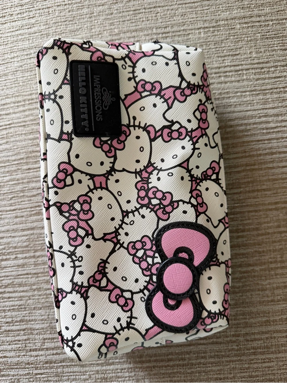 Hello Kitty Pink Bow Pattern Impressions Makeup Cosmetic Bag